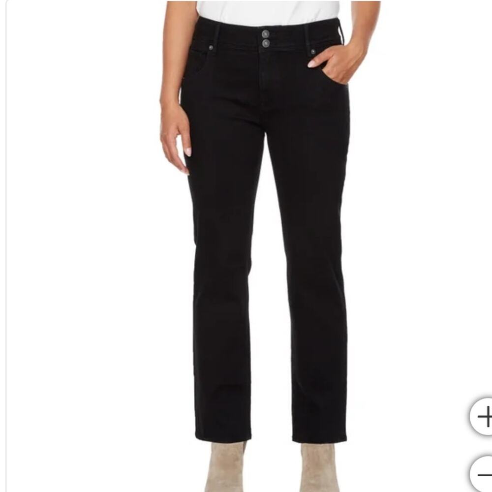 Hudson Women's Slim Straight Leg Jean in Black size 12